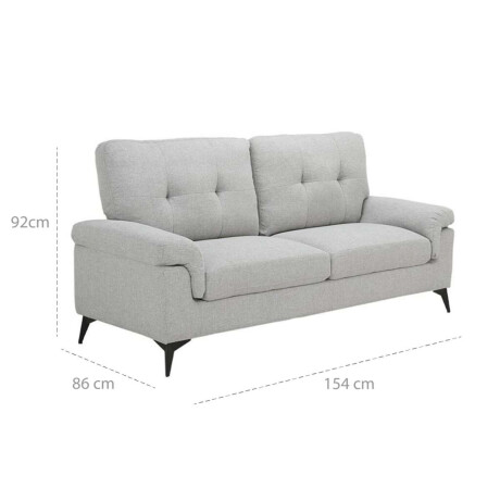 Sillon 2 Cuerpos Tela y Madera Natural Living Lamona Gris Claro