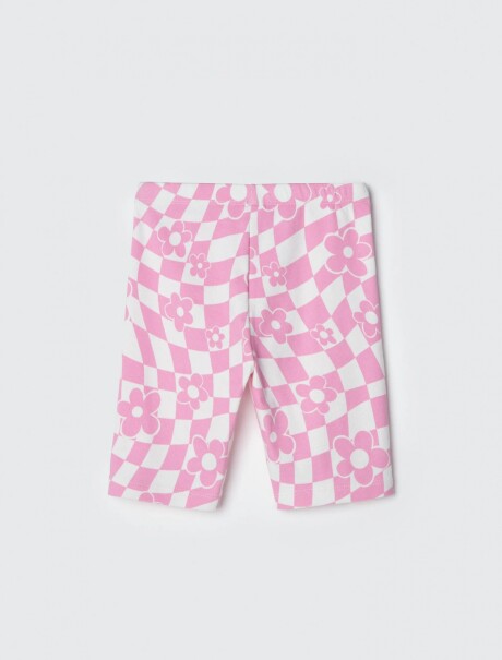 CALZA CICLISTA INFANTIL ESTAMPADA ROSA