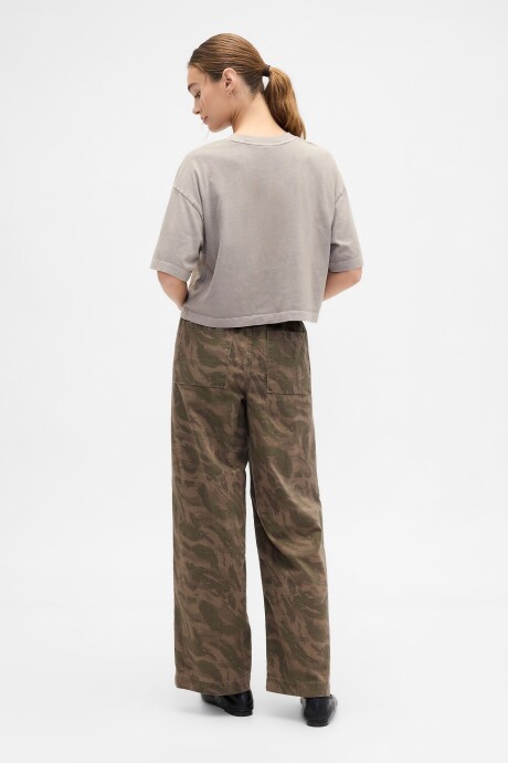 Jean Pull-On Wide Leg Mujer Camo