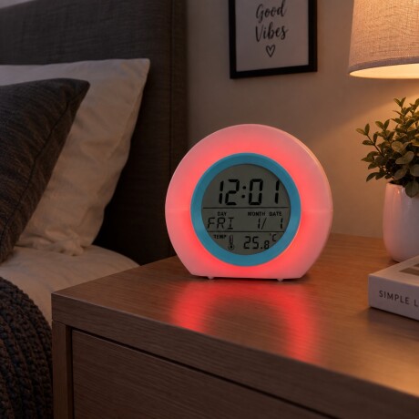 Reloj Despertador con Sonido y Luces AZUL