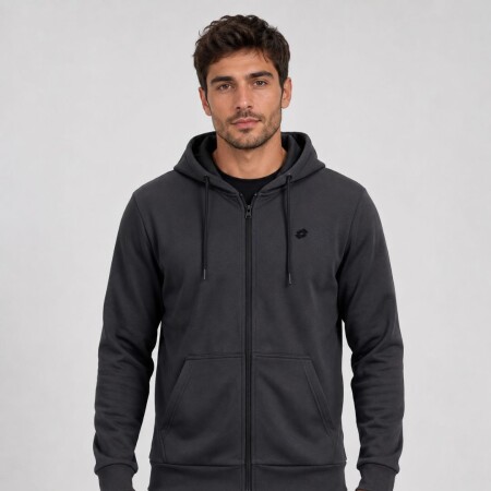 CAMPERA CON CAPUCHA HOMBRE LOTTO NEGRO