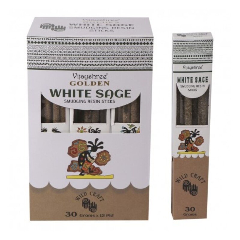 VARITAS VIJAYSHREE CAJA DE MASALA X12 - GOLDEN SMUDGING Salvia Blanca