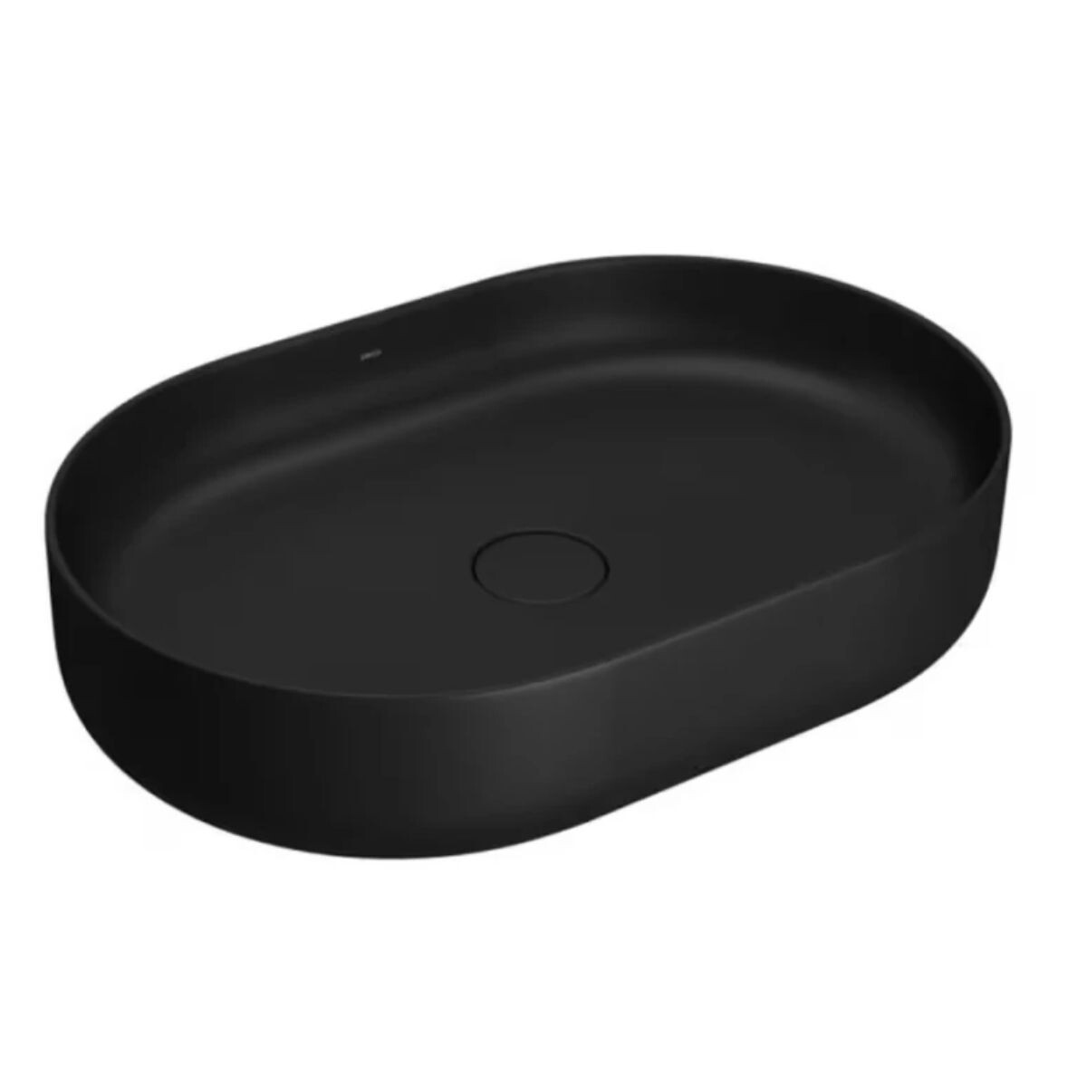 Bacha De Apoyo Oval 60x40 Cm Negro Mate Deca 