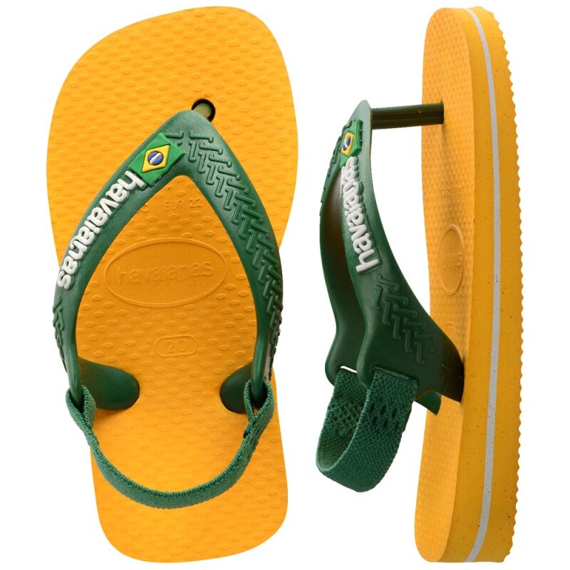 Sandalias Havaianas Baby Brasil Logo Niños Amarillo Pop/amazonia
