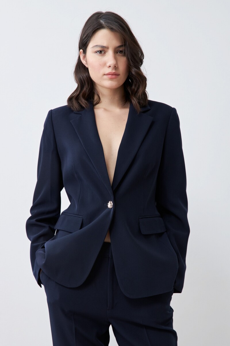 Blazer clásico un botón azul marino