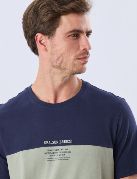 REMERA RAYADA DE ALGODÓN Pistacho