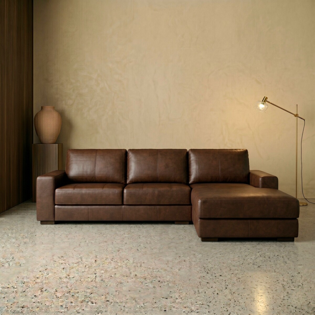 Sillón 3 cuerpos con Chaise - Como - Caramelo Izquierdo 