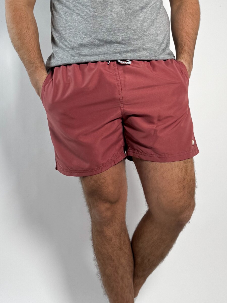 Short de baño liso Salvo - Terracota 
