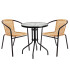 SET DE PATIO RATAN 2 SILLAS 1 MESA 60 CM BEIGE SET DE PATIO RATAN 2 SILLAS 1 MESA 60 CM BEIGE