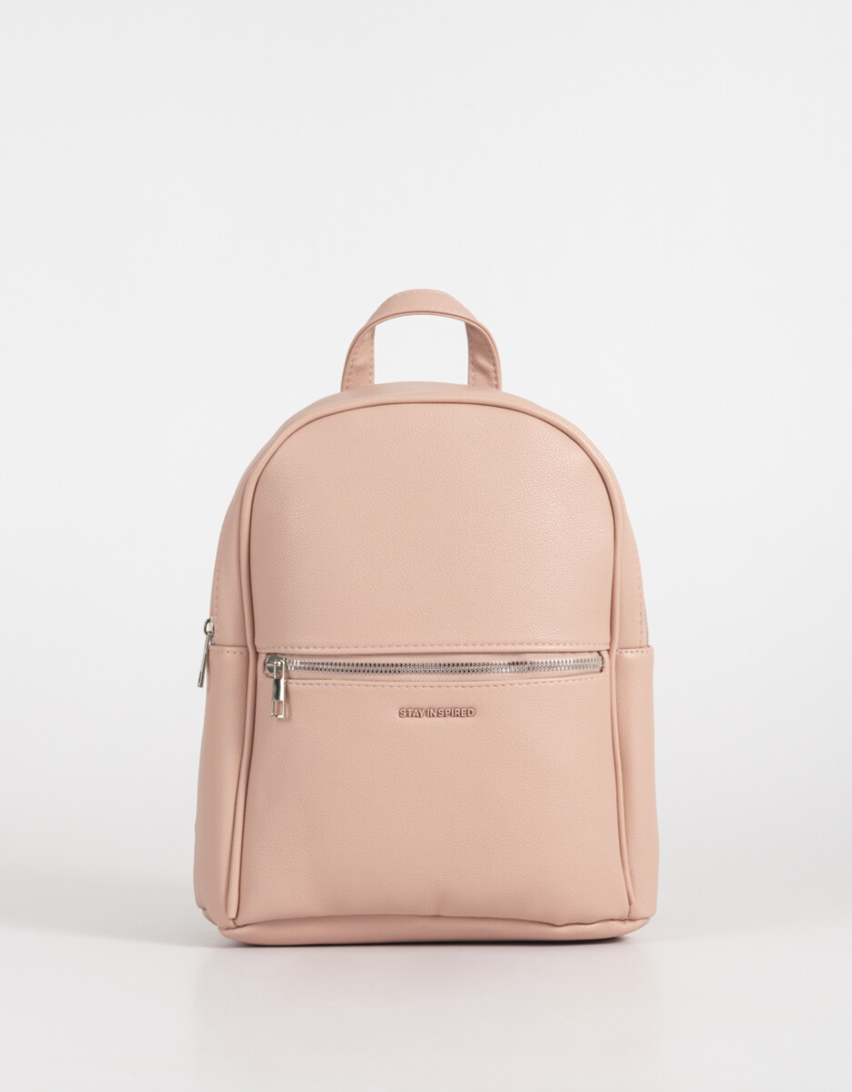 Mochila De Cuerina Con Bolsillo 