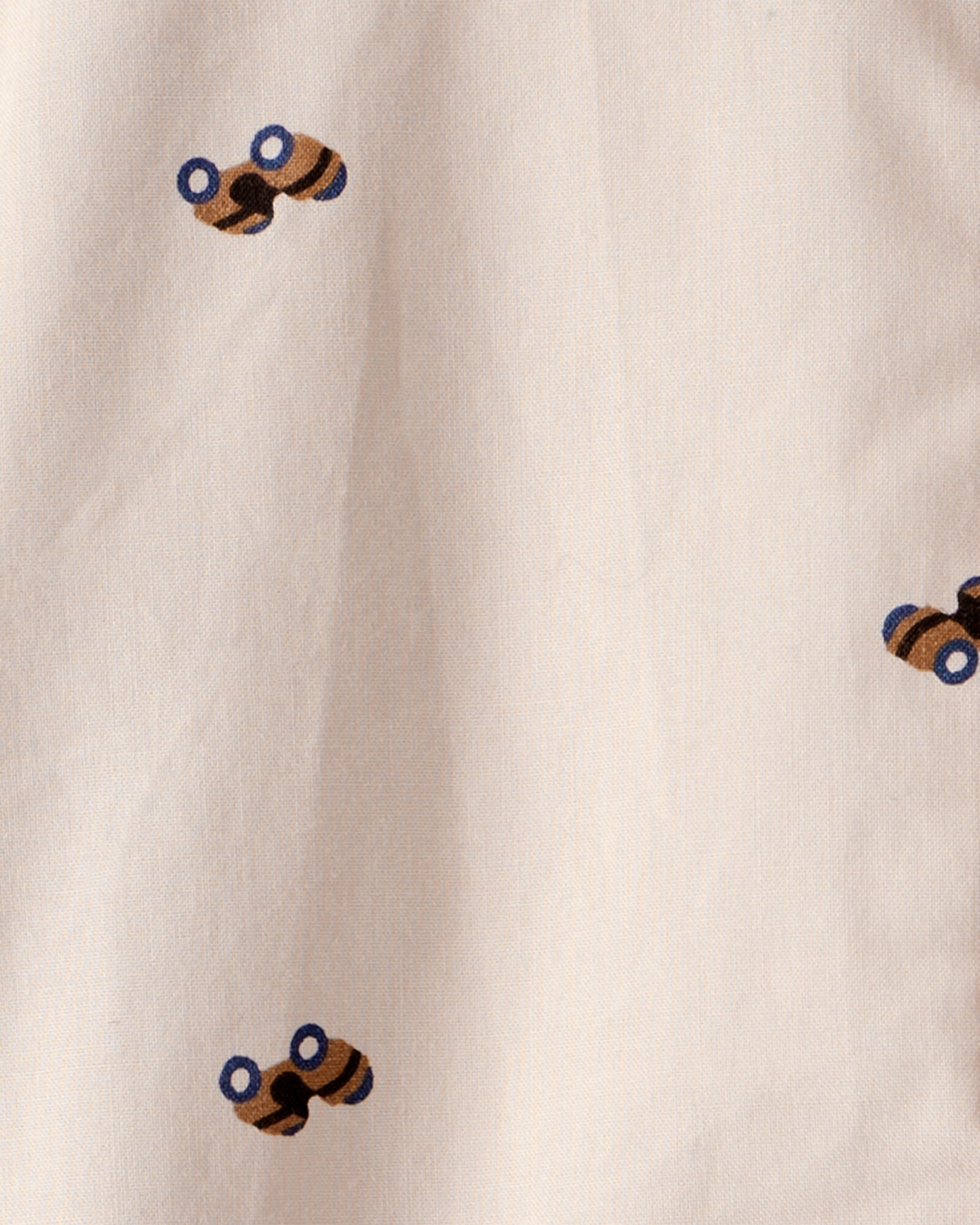 Body de algodón, tipo camisa, diseño autos, khaki Body de algodón, tipo camisa, diseño autos, khaki