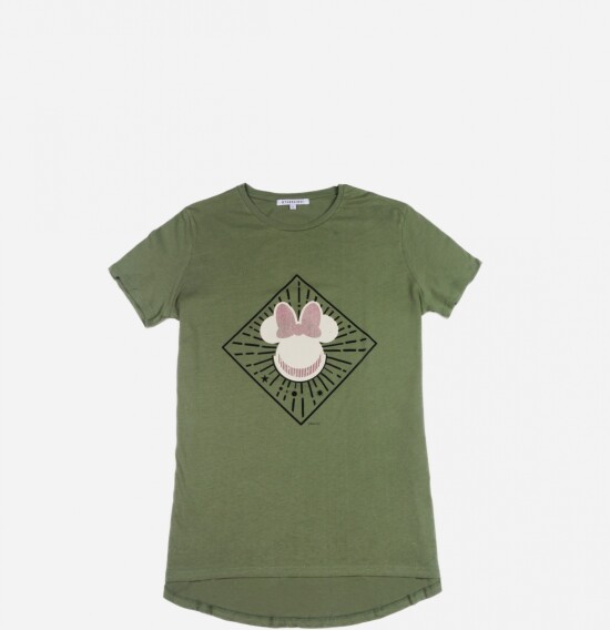 Remera Minnie rayos VERDE OLIVA