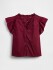 V-FLUTTER SLV EYELET YOKE TOP RED DELICIOUS