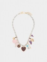 Collar De Eslabones Colgantes Con Esmalte multicolor