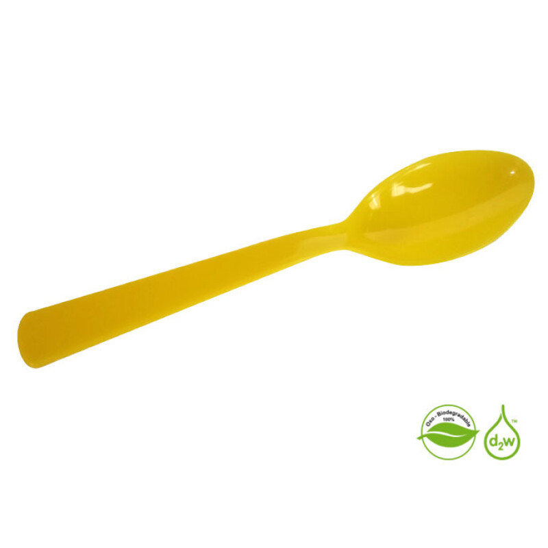 Cuchara Biodegradable x10 Unidades Amarillo