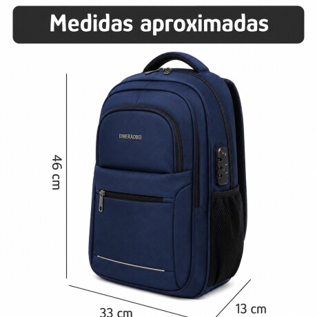 Mochila Sport 18" Para Notebook Candado Integrado Reforzada Azul