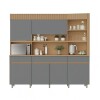 Mueble Modular 4 Cuerpos REALEZA Marron/Gris Oscuro
