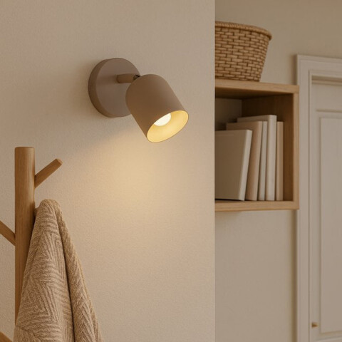 Aplique de pared orientable tipo spot en acero beige E14 EG6170