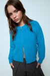 Cardigan corto con cierre celeste