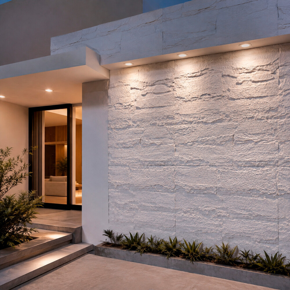 REVESTIMIENTO PARA EXTERIOR DE POLIURETANO IMITACION PIEDRA CEMENT WHITE / PLACA DE 120X60 CM Revestimiento Para Exterior De Poliuretano Imitacion Piedra Cement White / Placa De 120x60 Cm