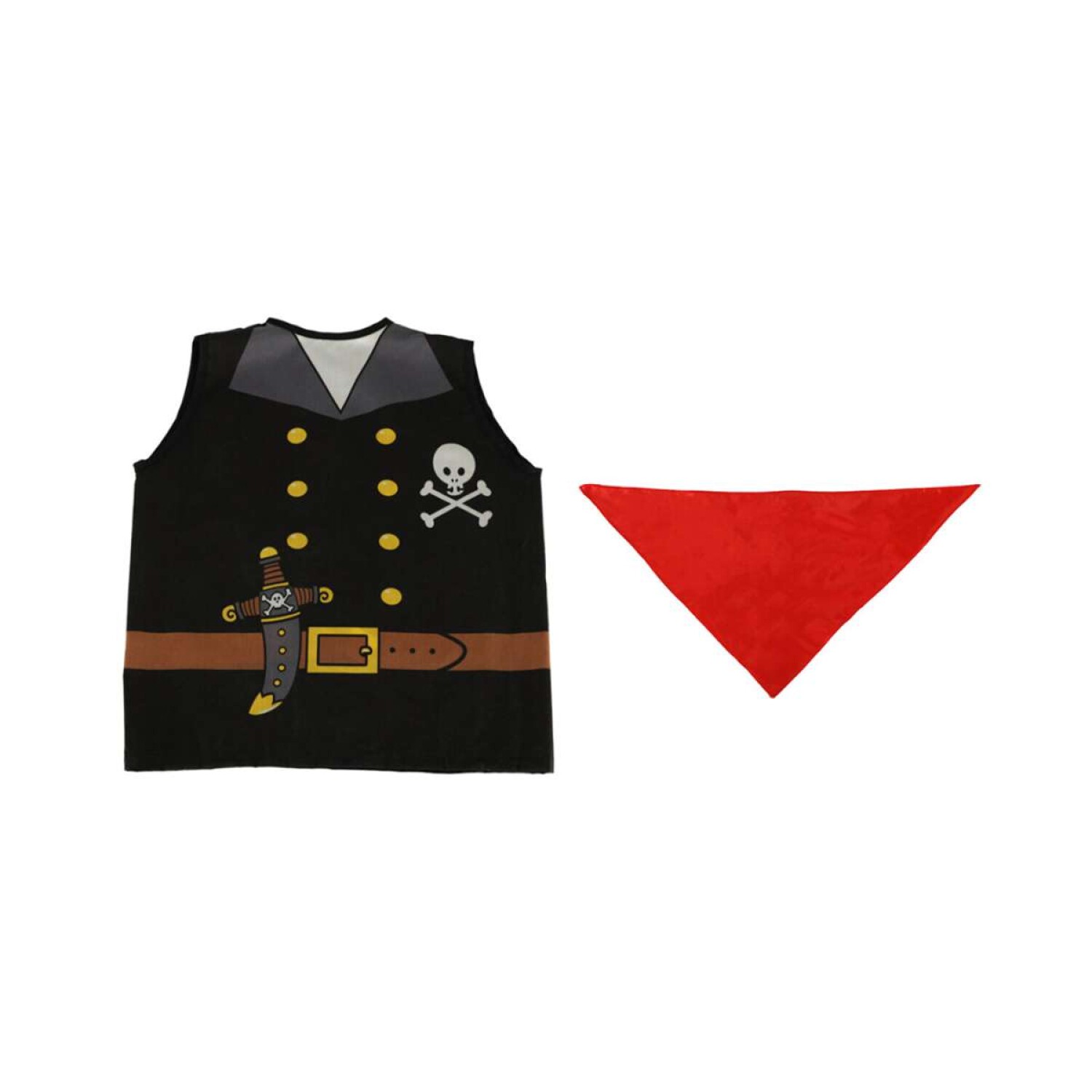 Disfraz De Capitán Pirata Para Niños, PIRATES, S (4-6), Rojo