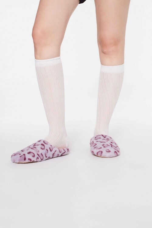 Pantuflas Leopardo Lila
