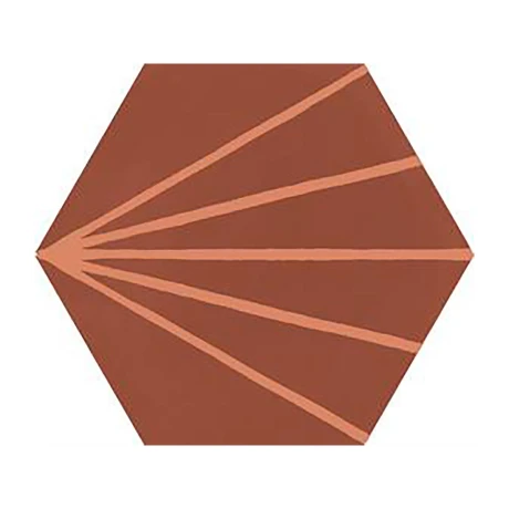 Porcelanato Hexagonal Rojo Decorado 21X18.2Cm Piso Pared GAMAS DE ROJO
