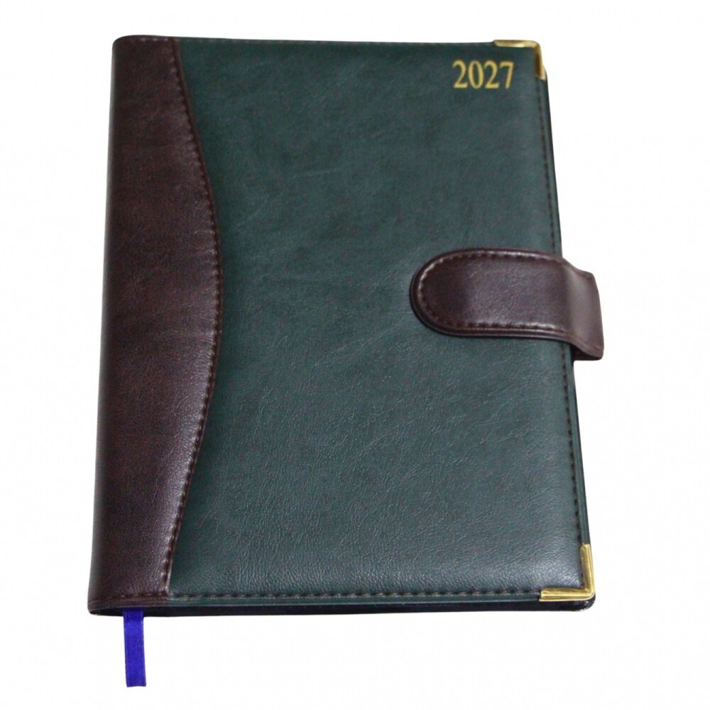 AGENDA ABEZETA 203 CP CLASSIC TAPA COSIDA Y PRESILLA TAPA MARRON Y VERDE