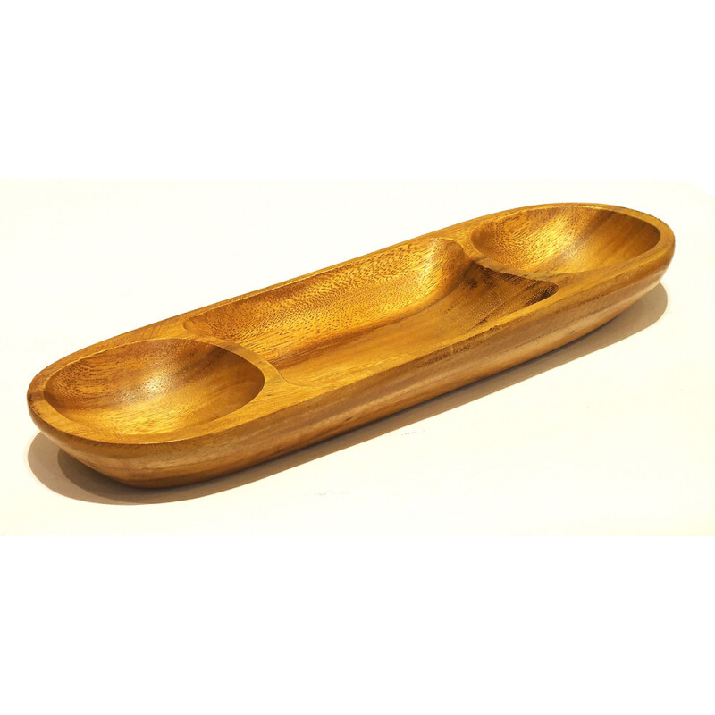 Copetinero Oval de Madera Acacia con 3 Divisiones 41x31x4cm Copetinero Oval de Madera Acacia con 3 Divisiones 41x31x4cm