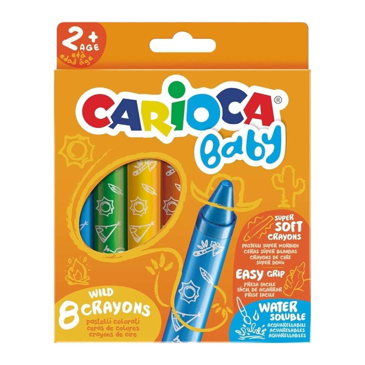 Crayones Carioca Baby Wild 8 Colores 