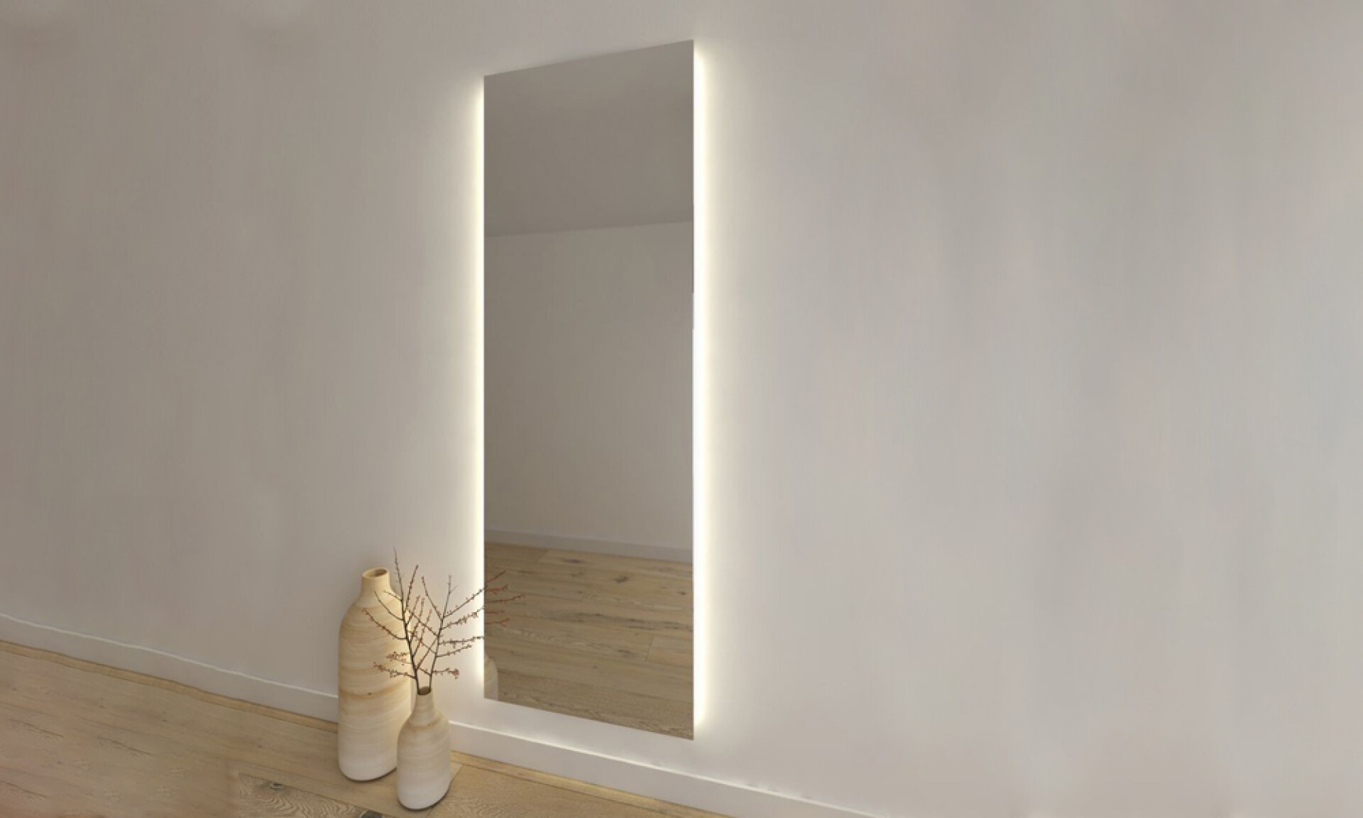 Espejo Vertical Con Luz Para Vestidor 