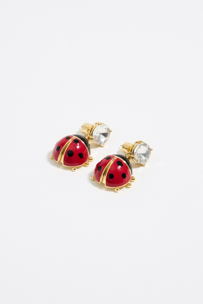 PENDIENTES CRISTAL Y MARIQUITA Rojo