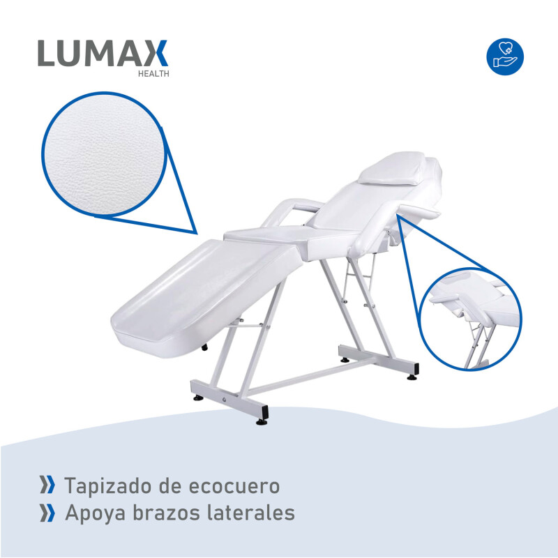 Camilla Reclinable Lumax Para Masajes Y Depilacion Tatuador Blanco