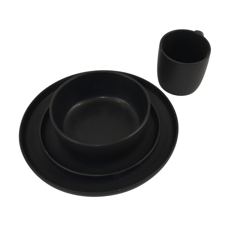 Juego vajilla 16 piezas 27/20/15/350ml NEGRO