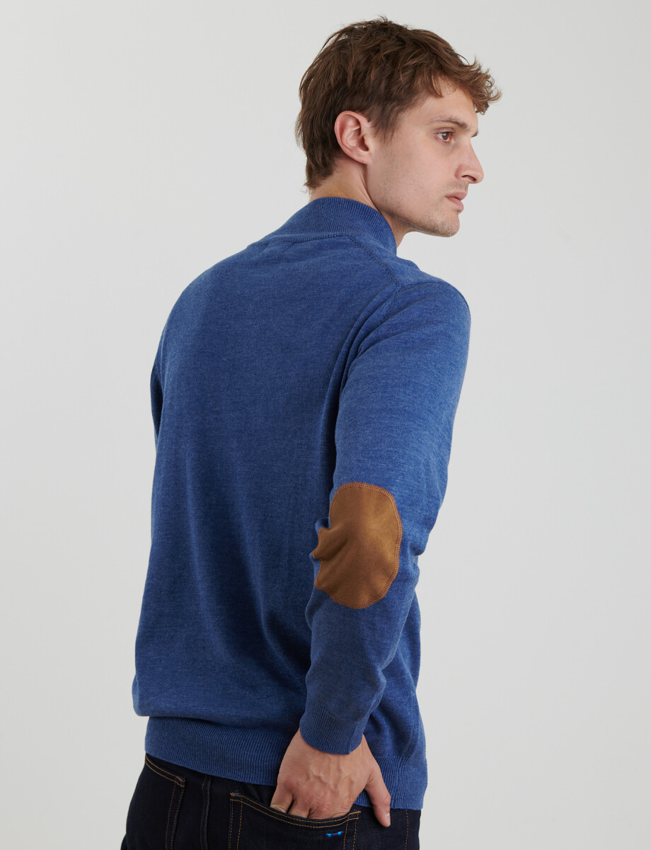 470996 SWEATER MEDIO CIERRE HARRINGTON LABEL Azul Piedra