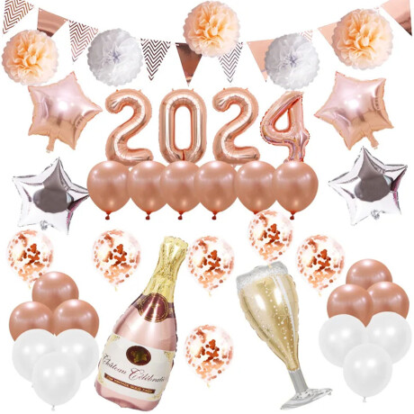 Set De Globos 44pcs Decoración Año Nuevo Navidad N°12 Set De Globos 44pcs Decoración Año Nuevo Navidad N°12