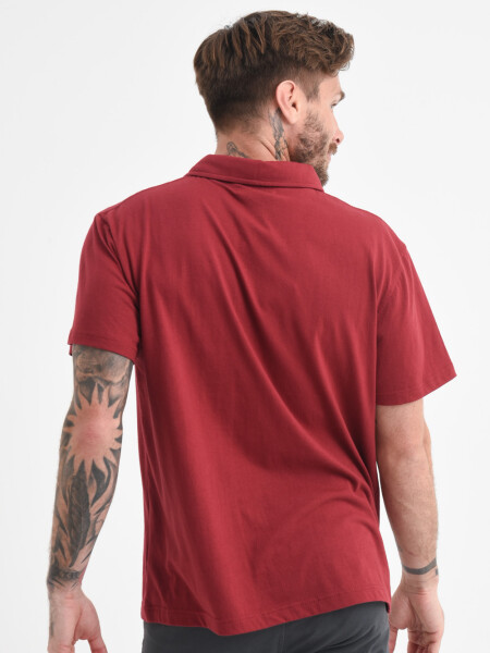 Camiseta manga corta polo Bordo