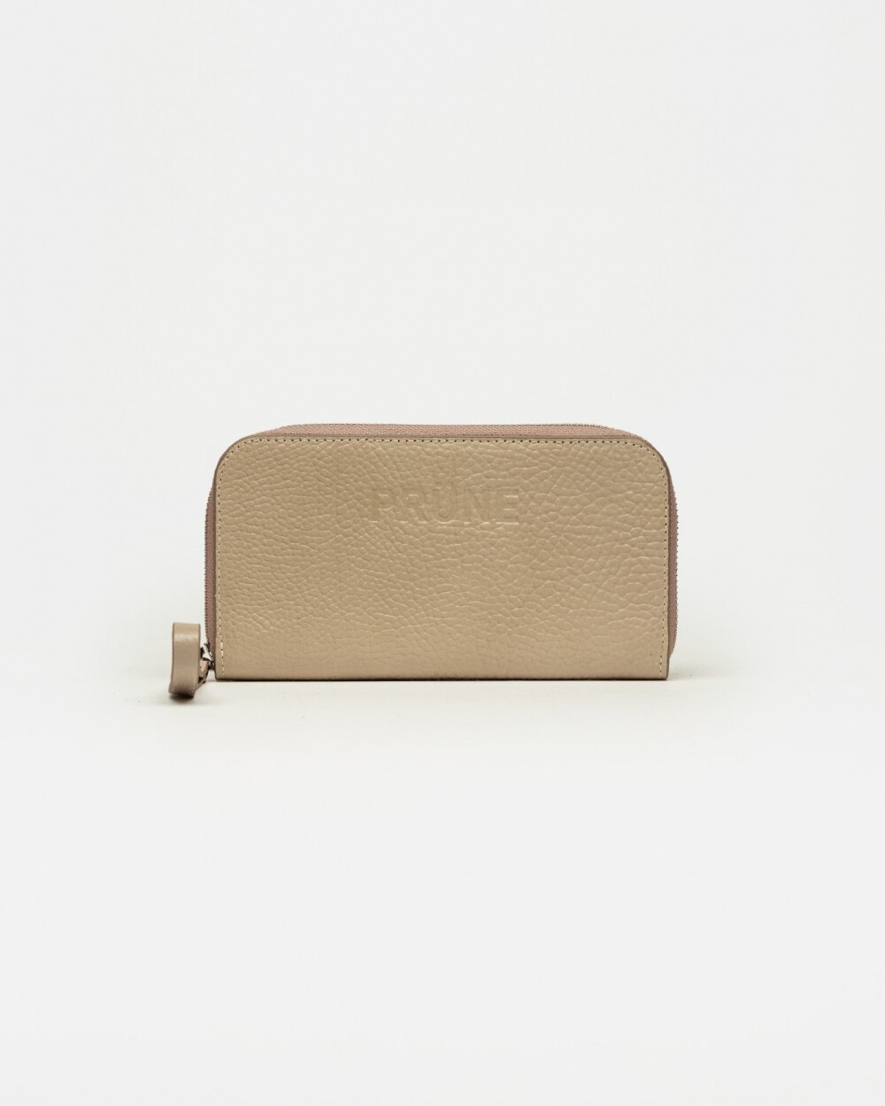 Billetera Denisse en cuero graneado Taupe