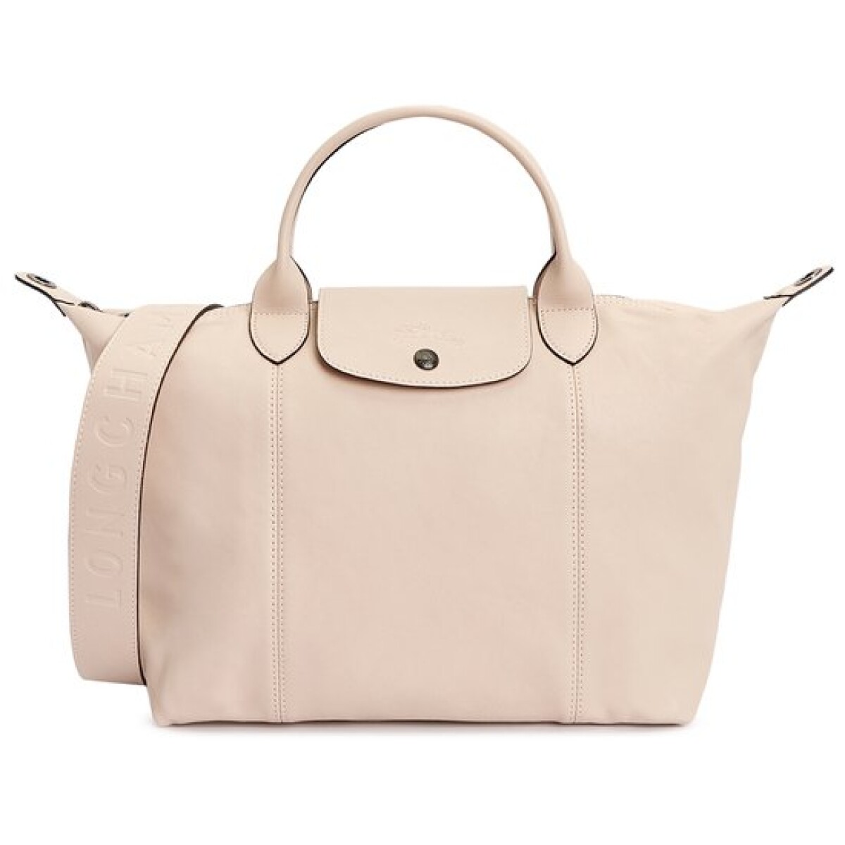 Longchamp -Cartera de cuero plegable, Le pliage cuir - Beige 