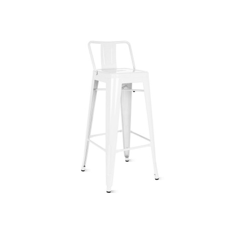 Taburete Tolix en metal con respaldo Blanco