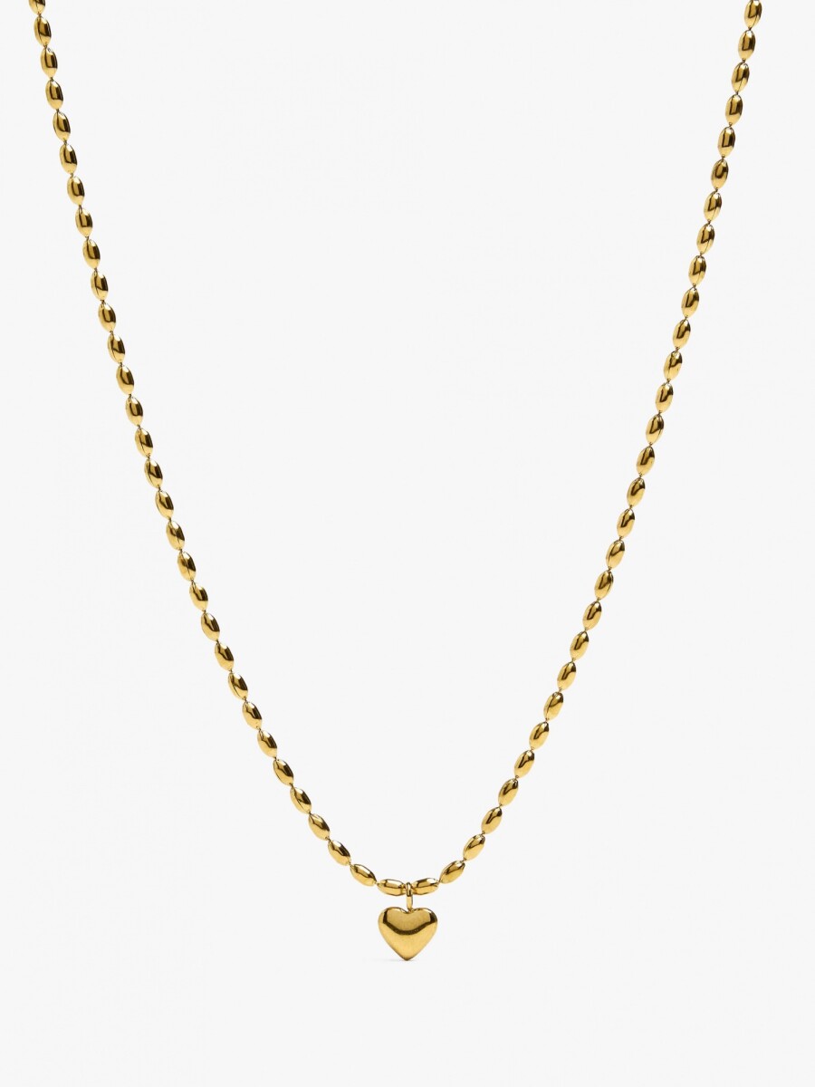 Collar Colgante De Corazón - Acero Inoxidable dorado