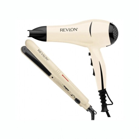 Combo Kit Secador 2000W + Planchita Temperatura Fija REVLON - White Combo Kit Secador 2000W + Planchita Temperatura Fija REVLON - White