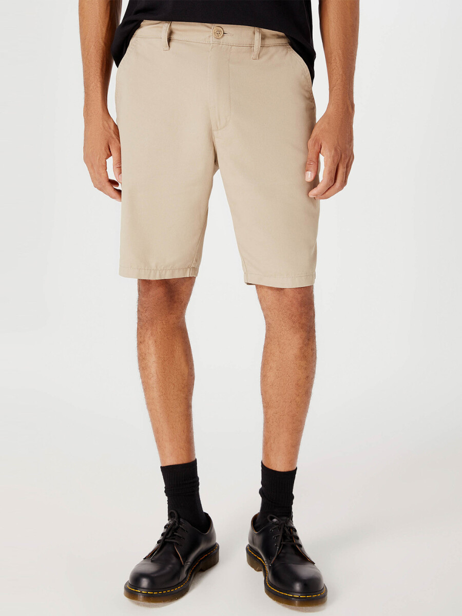 BERMUDA RECTA ESTILO CHINO EN LINO - BEIGE 