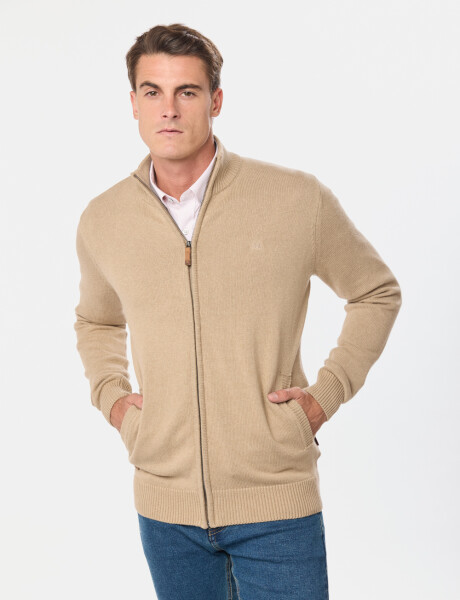 CAMPERA TEJIDA ALGODON Beige