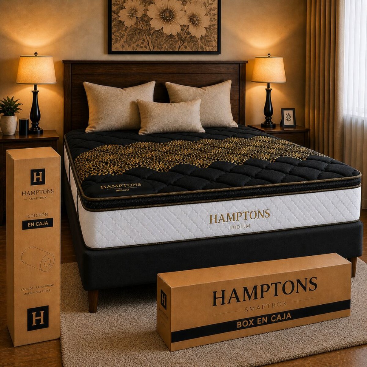 Sommier Queen HAMPTONS Hybrid Iridium - Negro 