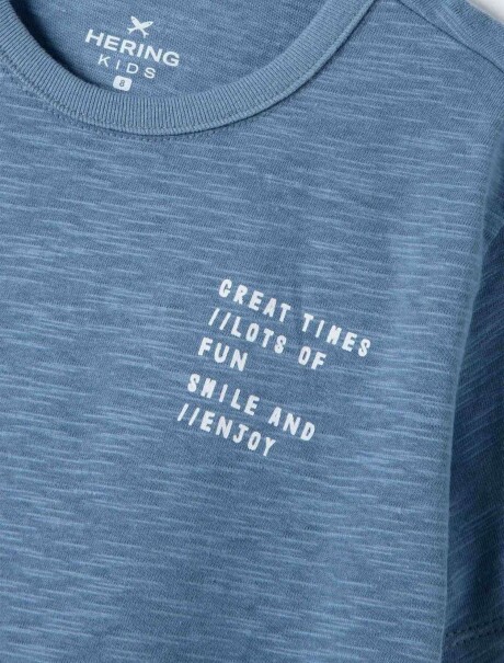 CAMISETA INFANTIL ESTAMPADA CELESTE