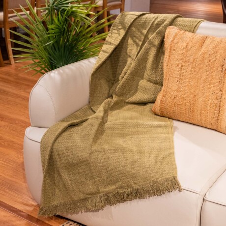 THROW LINO-Y-ALGODON VERDE MANDRA
