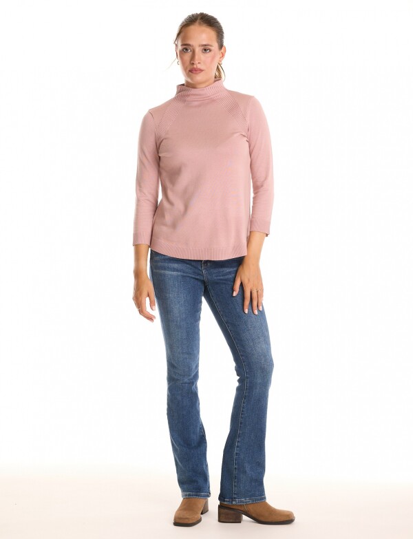 Buzo Cuello Alto ROSA OSCURO