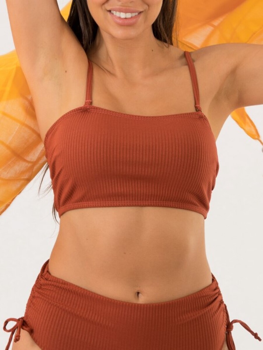 Top drim textura rib - Terracota 