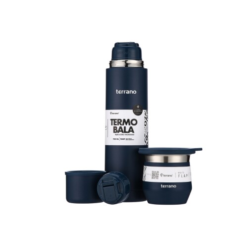 kit termo 750ml bala + mate azul 001